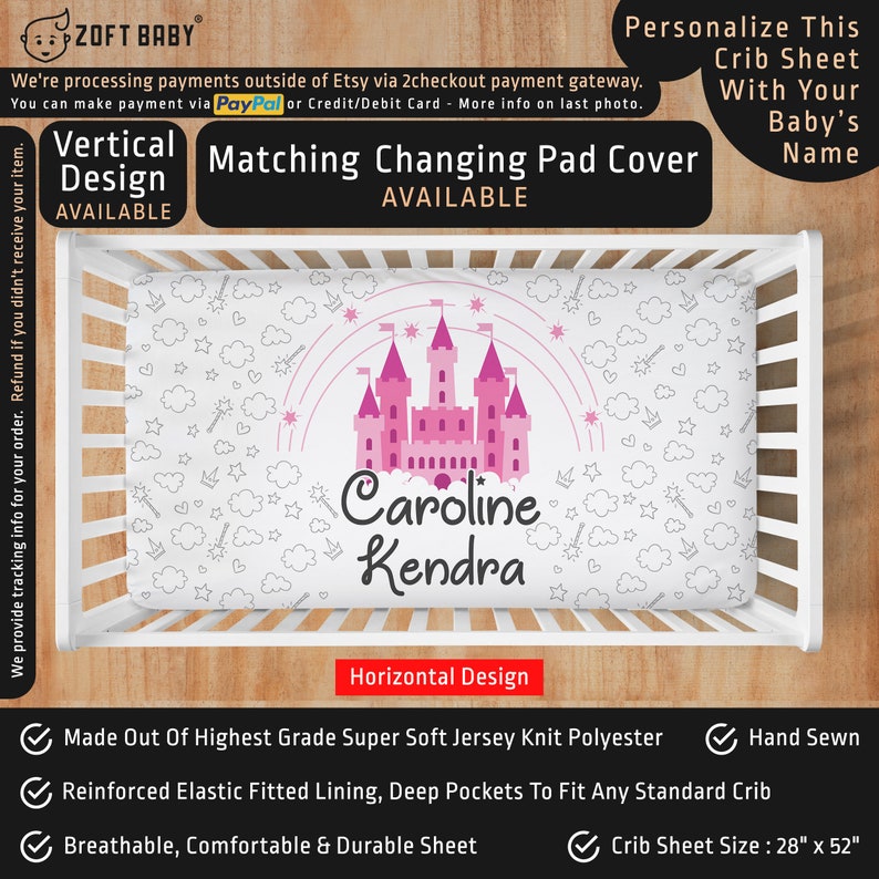 Princess Nursery Crib Sheet Custom Princess Crib Sheet Baby Etsy