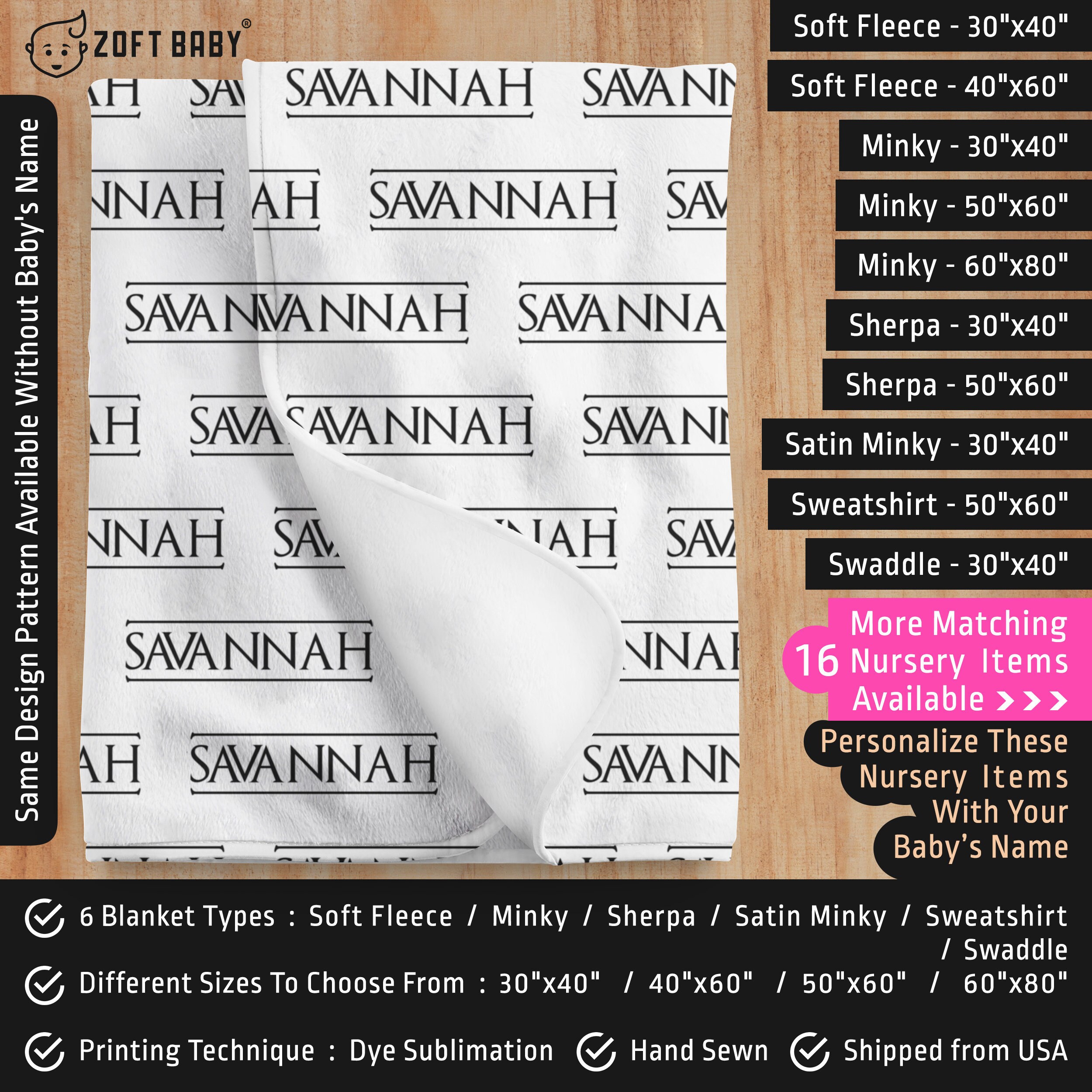 Personalized Baby Blanket Baby Name Blanket Personalized Etsy