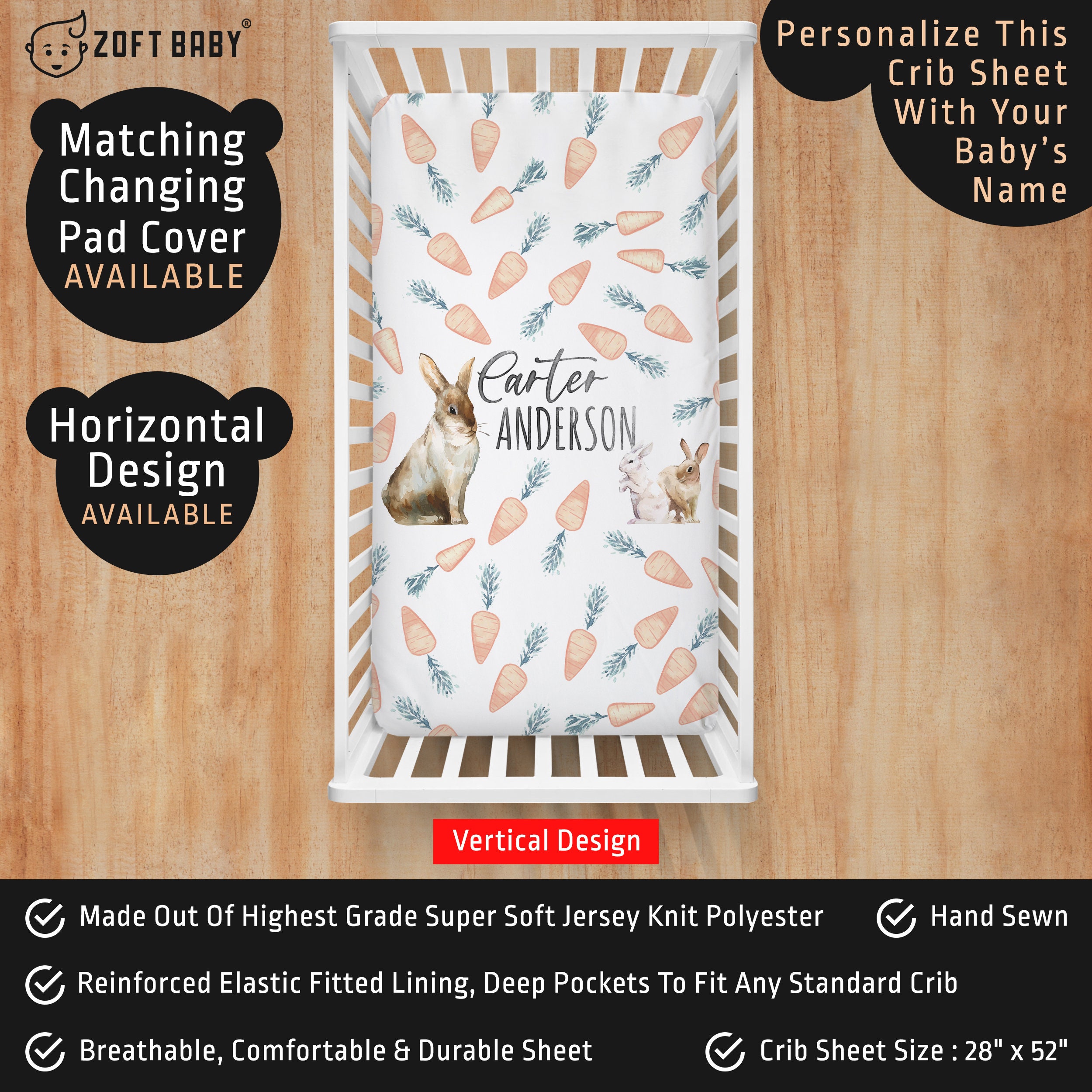 Bunny Changing Pad Cover Custom Bunnies Changing Pad Bunny Etsy UK