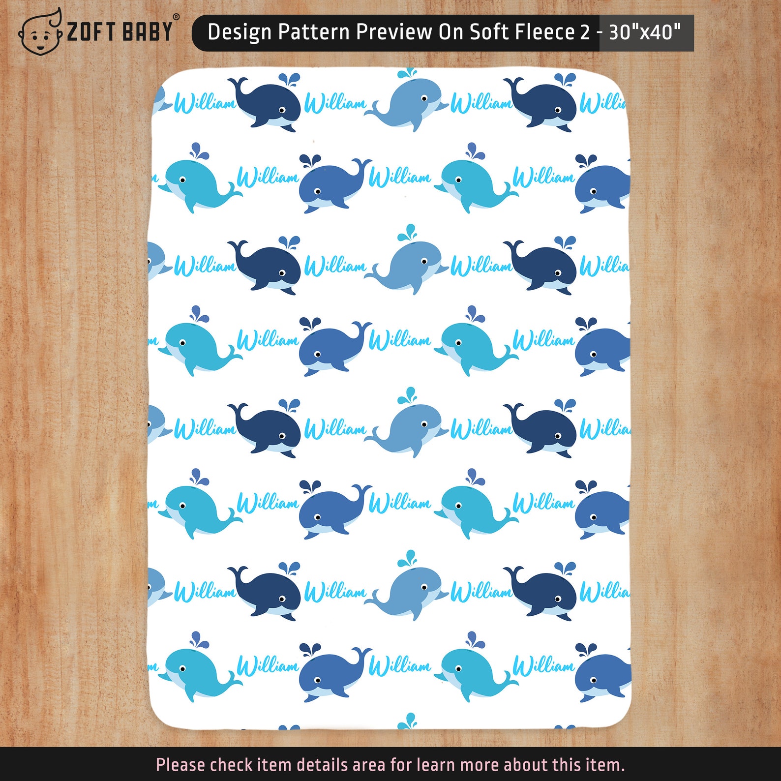 Personalized Whale Fleece Baby Boy Blanket Nautical Print Etsy