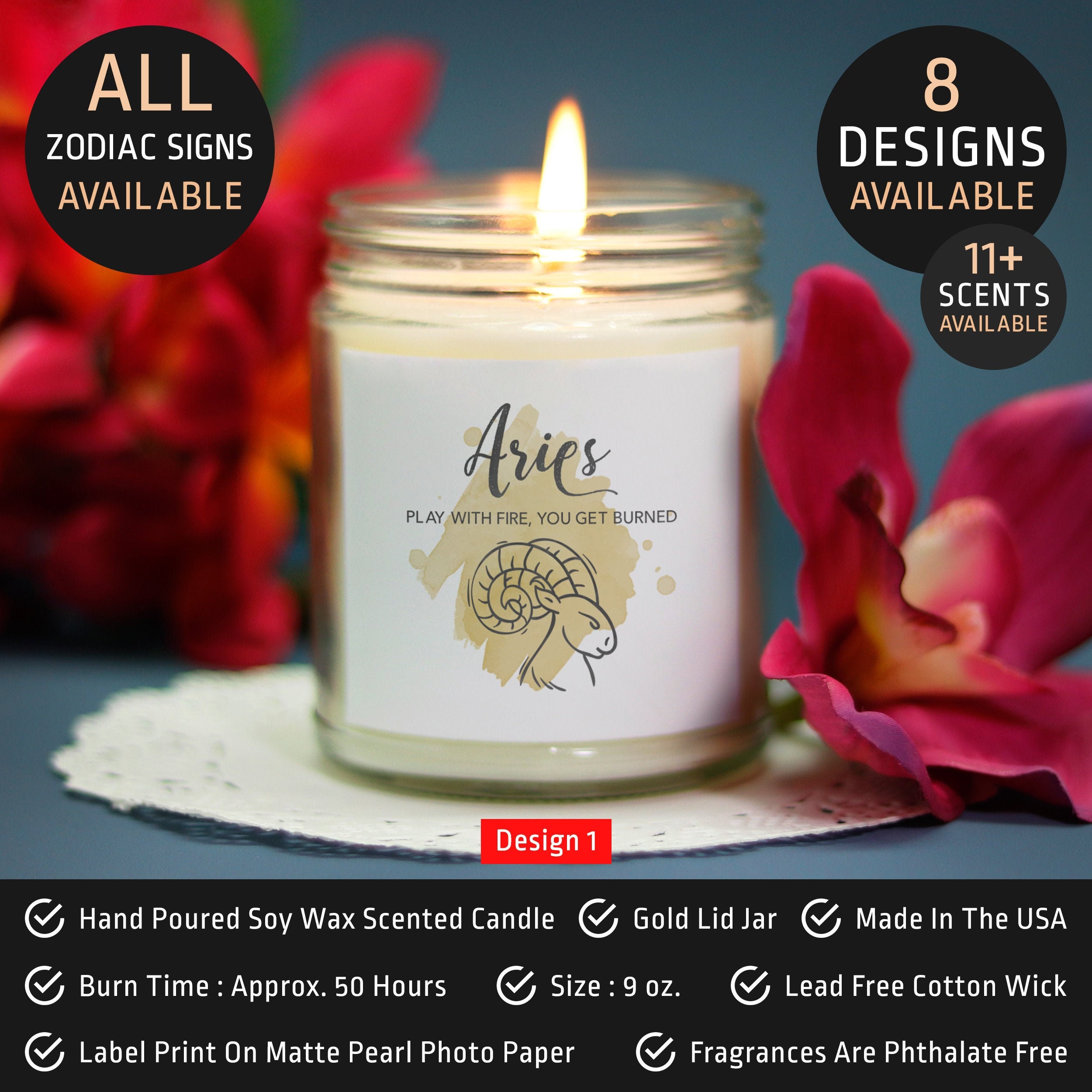 Zodiac Signs Candle Zodiac Candle Astrology Candle Etsy UK