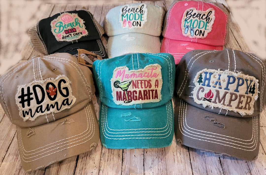 Distressed Baseball Caps Etsy