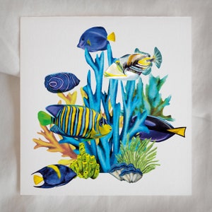 Watercolor Ocean Clipart, Watercolor Sea Life Clipart, Watercolor Ocean Creatures Clipart, Fish Clipart, Digital Download, Reef Clipart PNG