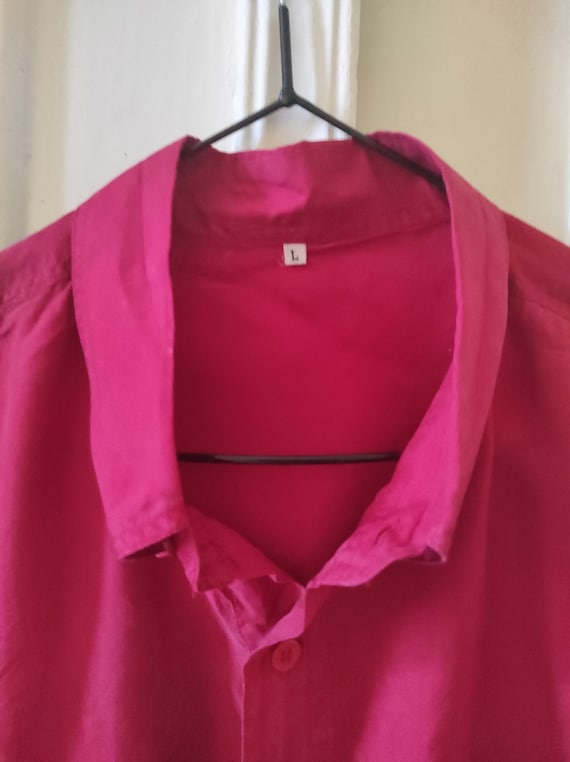 Vintage Red Silk Blouse, Women’s Burgundi Long Sl… - image 7