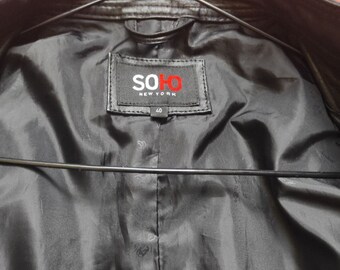 SOHO Black Leather Moto Jacket - Etsy
