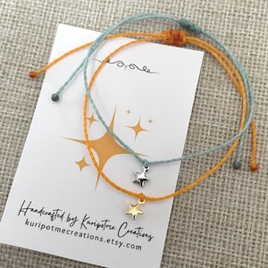 Tiny STAR Dainty in Waterproof cord Bracelet or Anklet