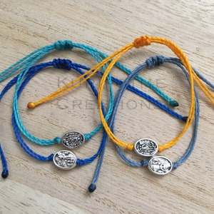 St Michael/Guardian Angel in Waterproof cord Bracelet