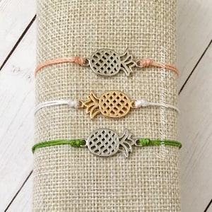 Pineapple in Waterproof cord Bracelet or Anklet