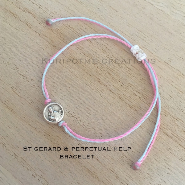 St Gerard/Perpetual Help in Waterproof cord Bracelets
