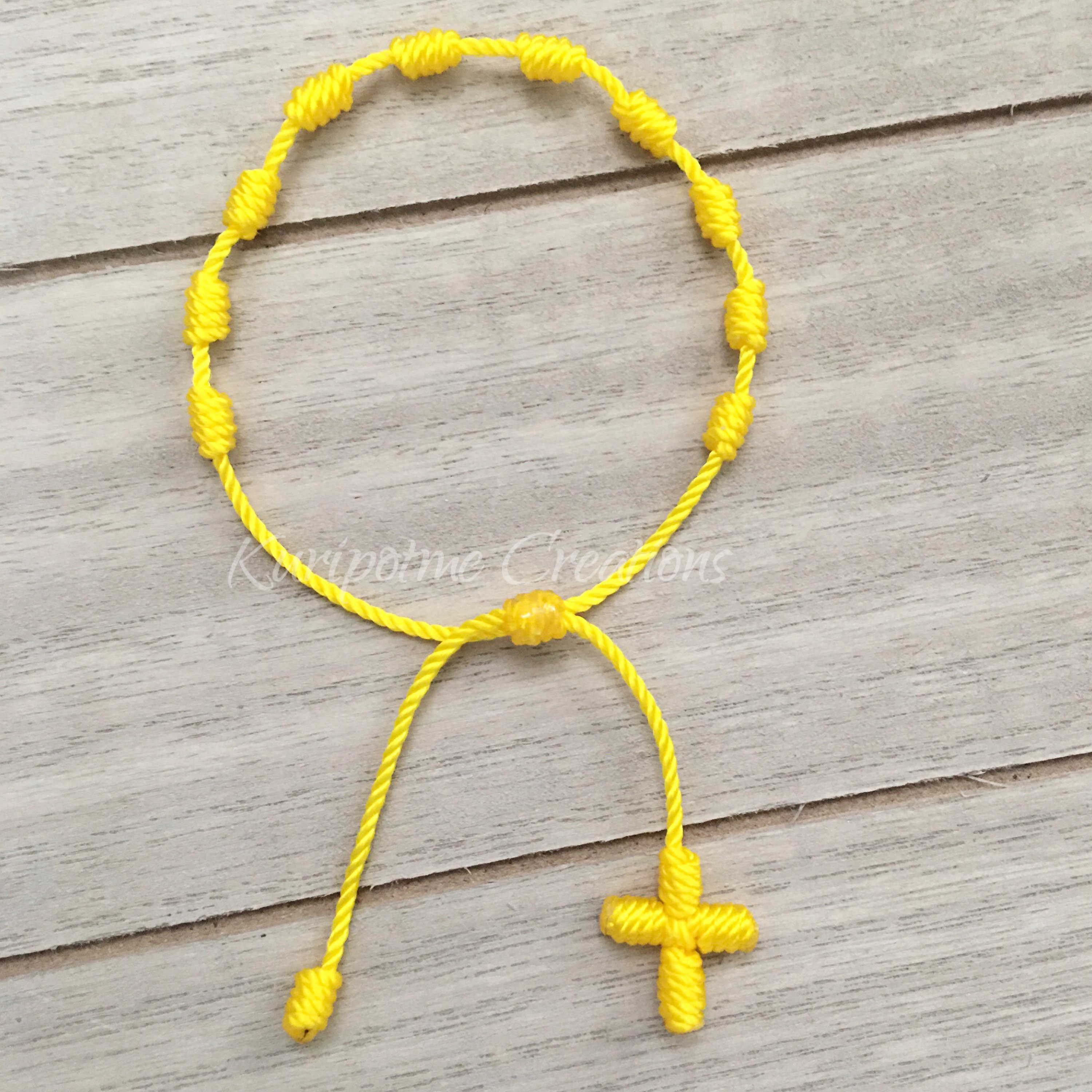 Fumete 12 Pieces Bracelets 7 Knot Catholic String Bracelets Adjustable