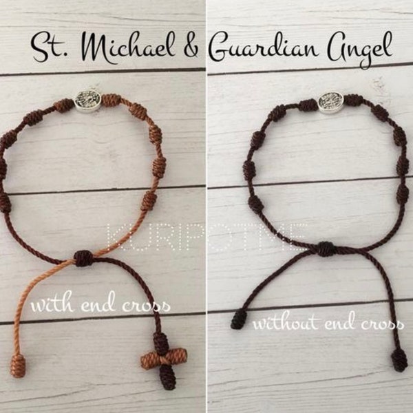 St Michael the Archangel & Guardian Angel Knotted Bracelet