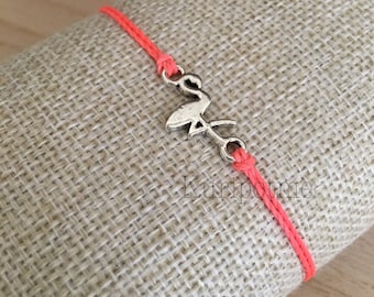 Flamingo in Waterproof cord Bracelet or Anklet