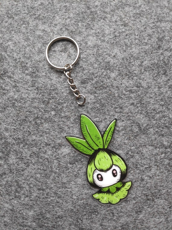 Porte Cles Plastifie Pokemon Chlorobule Fait Main Etsy
