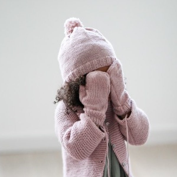 Les Moufles bébé et enfant à tricoter soi-même en laine BB merinos made-in-France