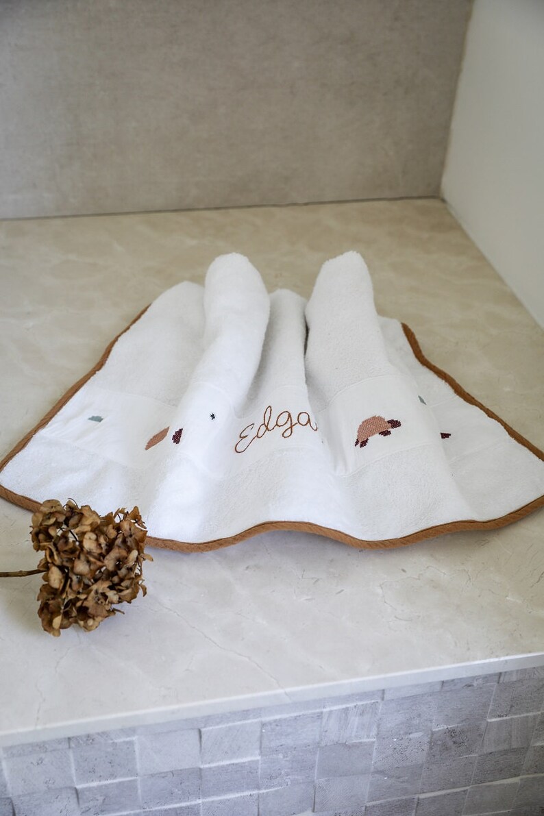 Bath Towel cotton sponge biais in cotton gauze customized Camel