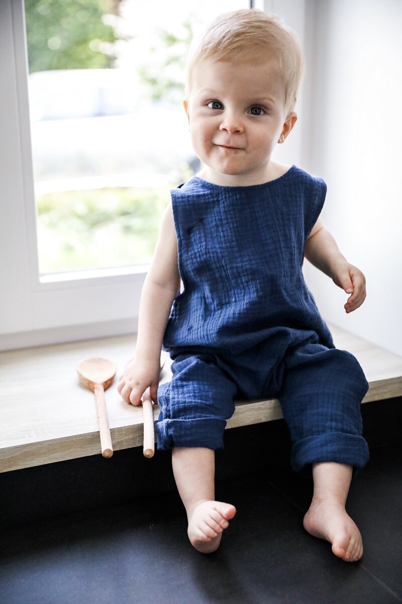 Peto para bebe y nino en gasa de algodon personalizable Etsy Mexico