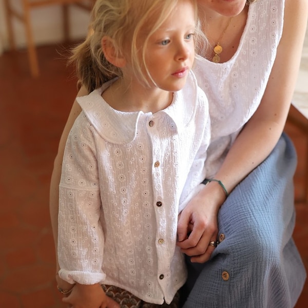 La chemisette col Claudine bébé et enfant