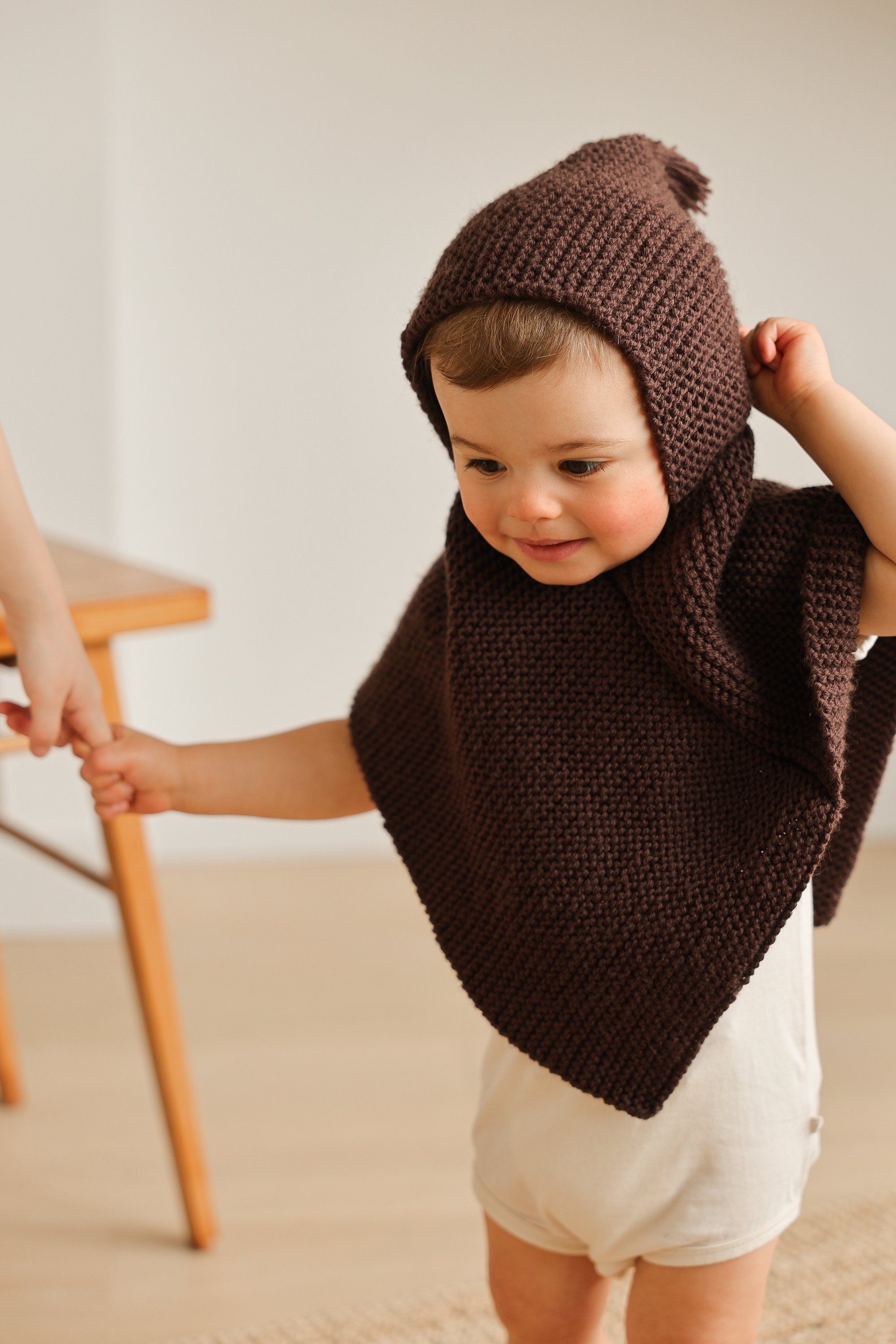 The Baby Poncho to Knit Yourself in BB Merino Wool Made-in-france 