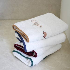 Bath Towel cotton sponge biais in cotton gauze customized image 5