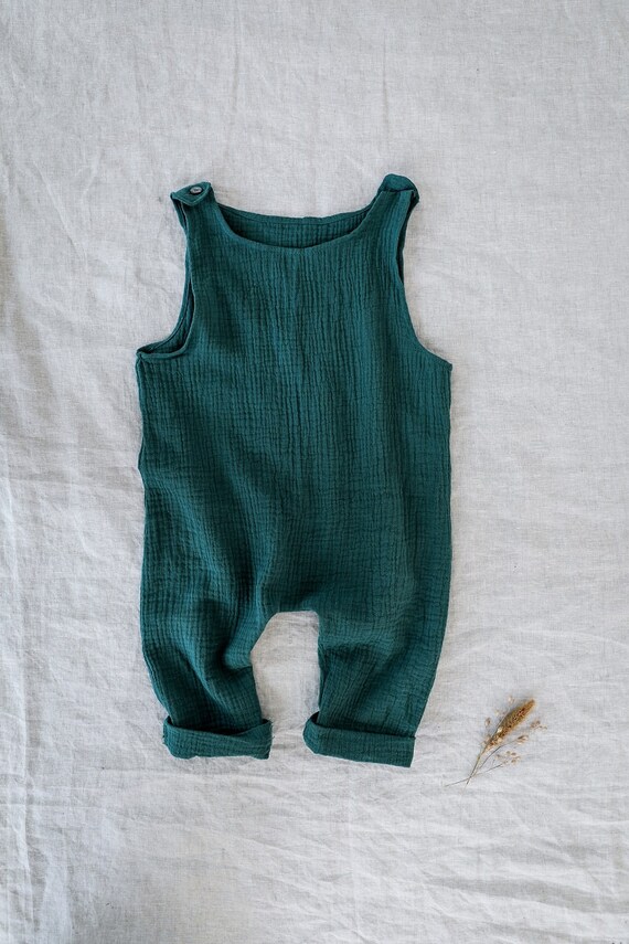 Peto para bebe y nino en gasa de algodon personalizable Etsy Mexico