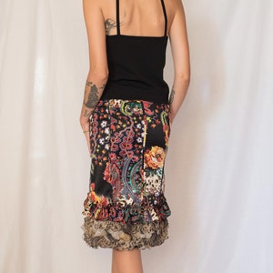 Y2K Roberto Cavalli Silk Multi Printed Midi Skirt