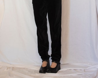 1990s Velvet Straight Pants in Black