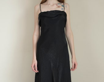 Vintage iridescent black evening gown/ small