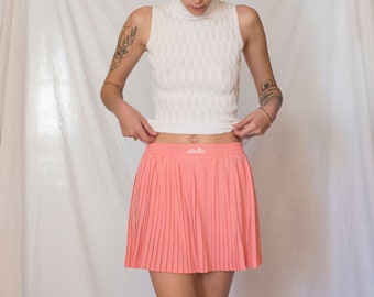 1990s Ellesse Pleated Tennis Mini Skirt in Flamingo Pink