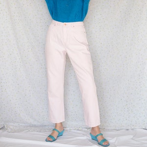 Vintage Pastell rosa hoch taillierte Jeans / klein