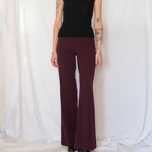 1990s Flared Pants in Wine Red image 1