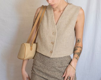 1970s Wool Vest in Beige