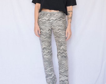 Missoni Zig-zag Knit Wool Pants in Black and White