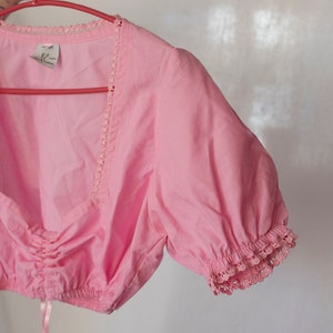 Crop top #64- handloom  organic A line cotton top in vintage pink