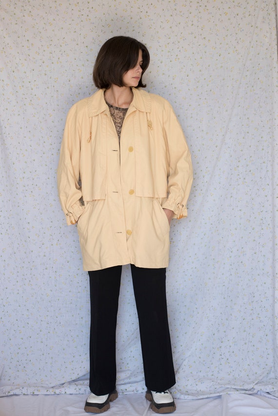 Vintage Four Seasons of London Buttermilk Yellow Trench Coat