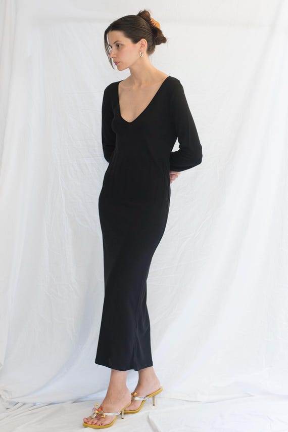 Gianfranco Ferré, 1990s Gianfranco Ferré Studio Long Sleeve Midi Dress in Black