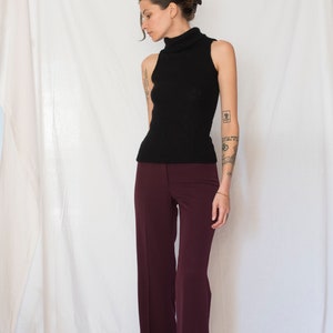 1990s Flared Pants in Wine Red image 4