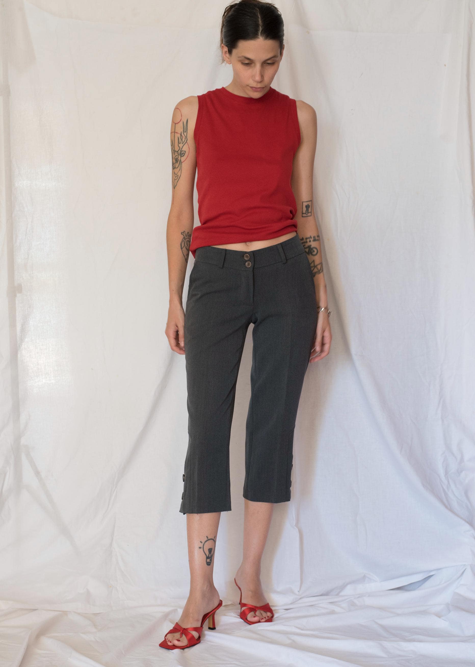 1990s Capri Suit Pants in Grey