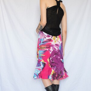 1990s Abstract Floral Multicolor Midi Skirt image 3