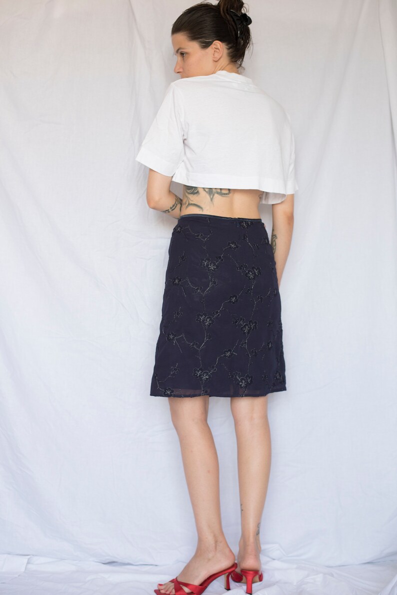 1990s Max&Co Chiffon Beaded Midi Skirt image 3