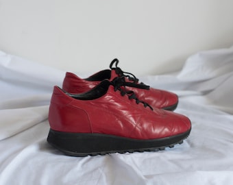 Y2K Paul Green Red Patent Leather Sneakers