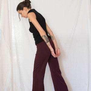 1990s Flared Pants in Wine Red image 3