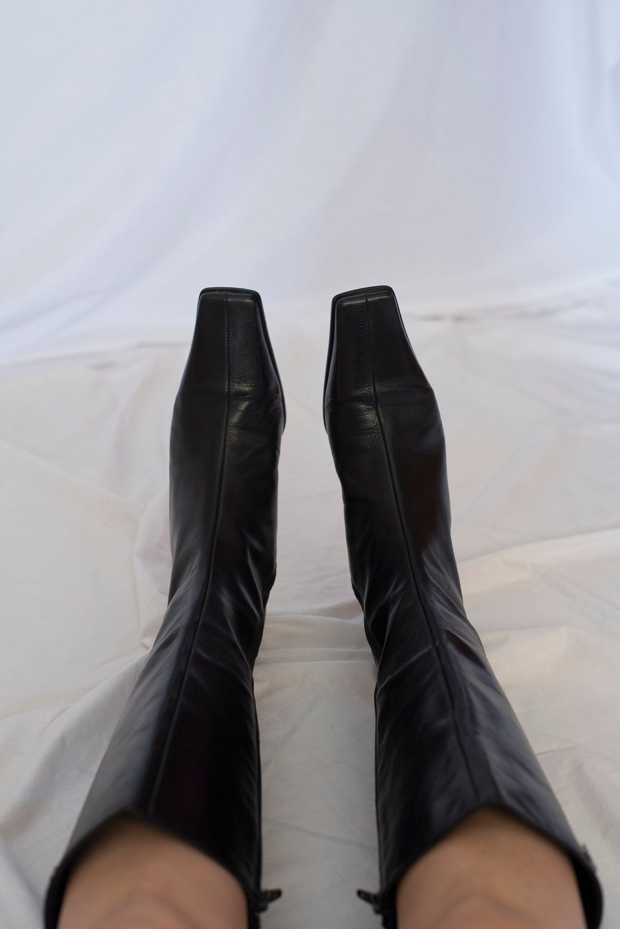 Y2K Buffalo London Leather Knee High Heeled Boots in Black - Etsy