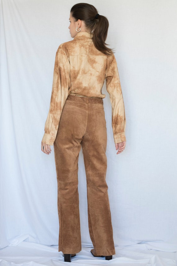 Y2K Cinnamon Suede High Waist Flared Pants