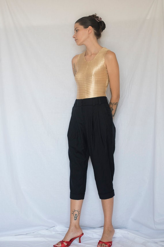 Ted Baker, 1990s Ted Baker Balloon Wool Capri Pants in Navy Blue