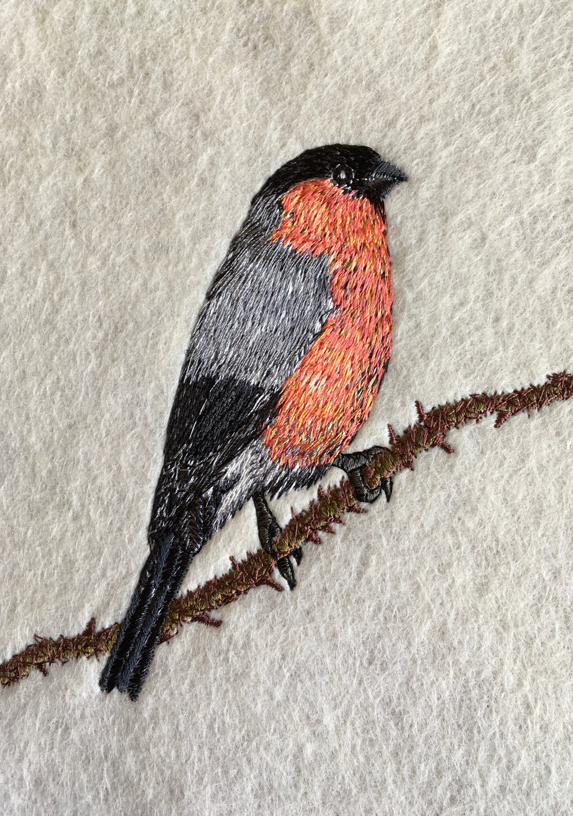 Bull Finch Machine Embroidery Design File Embroidery Etsy UK