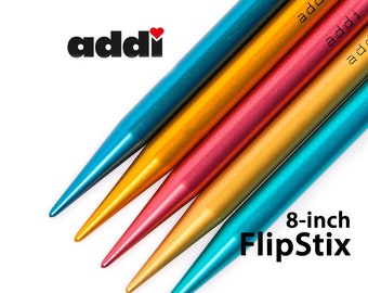 addi 8" FlipStix Double-Pointed Knitting Needles, Set of 5 Aluminum Needles