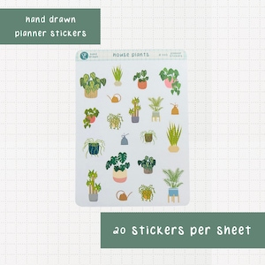 Feuille d'autocollants pour plantes d'intérieur, 20 autocollants sorcières dessinés à la main, idéal pour les agendas, les bullet journals et les albums de scrapbooking