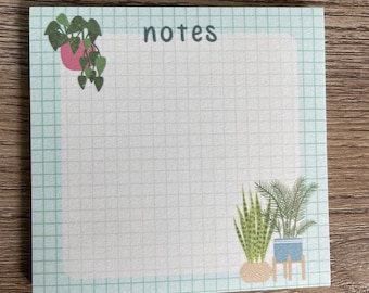 Bloc-notes adhésif pour plantes d'intérieur, 50 pages 7,6 x 7,6 cm Premium Sticky Notes