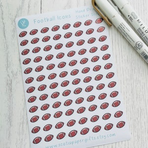 Icônes d'autocollants pour agenda de football, 96 autocollants dessinés à la main, parfaits pour les agendas, les bullet journals et les agendas