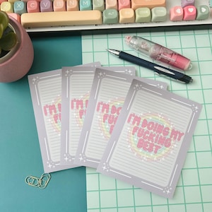 I&#39;m Doing My F-ing Best Notepad Bundle, 4 Notepads, Gifts for Friends, Gifts for her, coworker gifts